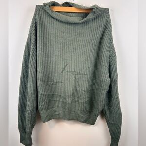 Wilfred Montpellier Sweater size medium Olive Merino Wool cozy relaxed